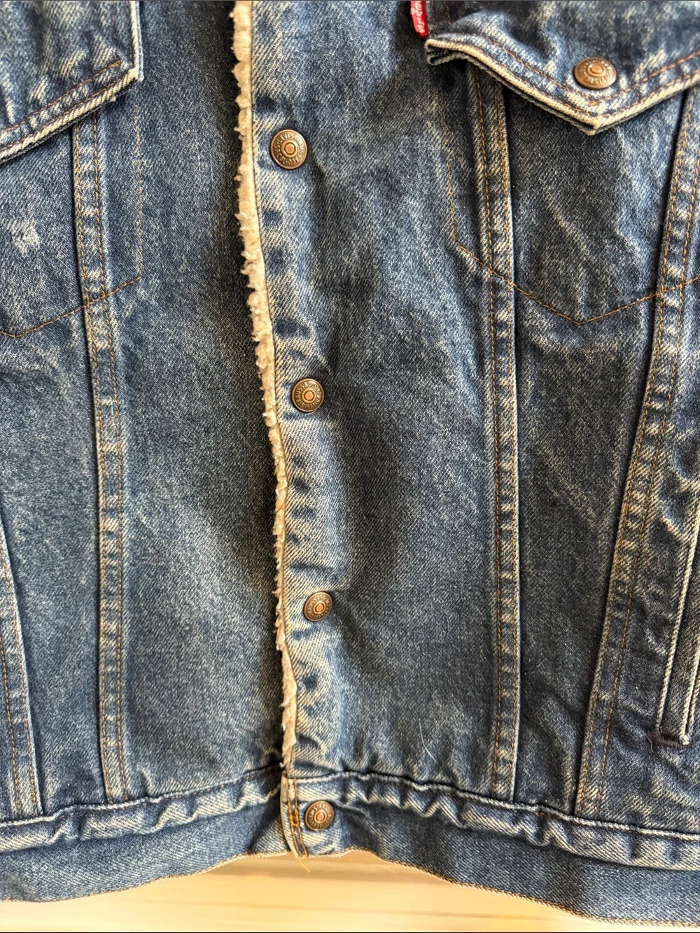 VTG 1987 Levi’s 70608-0216 Sherpa-Lined Type III Denim Trucker Jacket